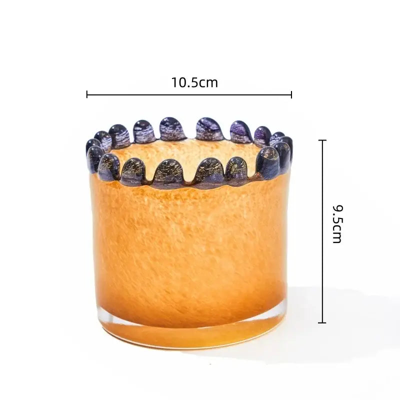 Amber Beaded Cylinder Vase