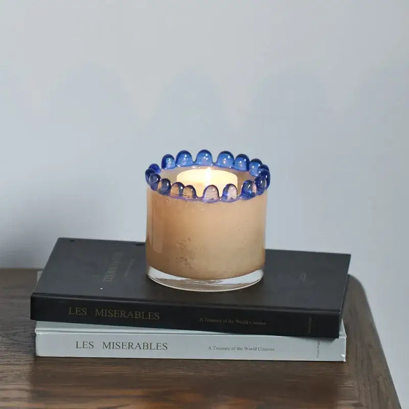 Amber Beaded Cylinder Vase
