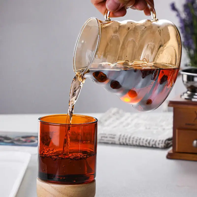 Amber Fluted Coffee Pot