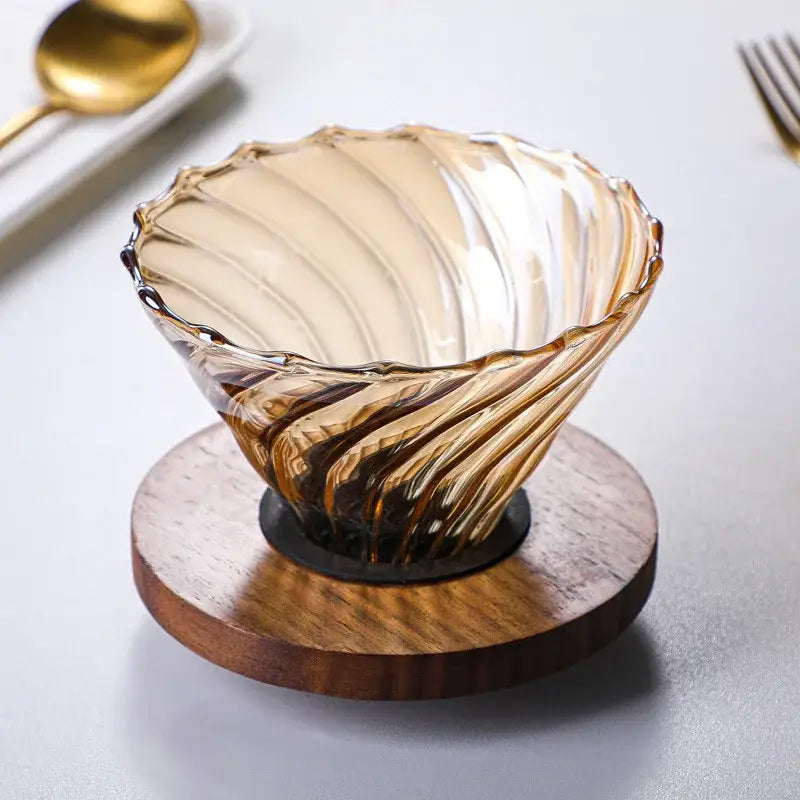 Amber Fluted Coffee Pot