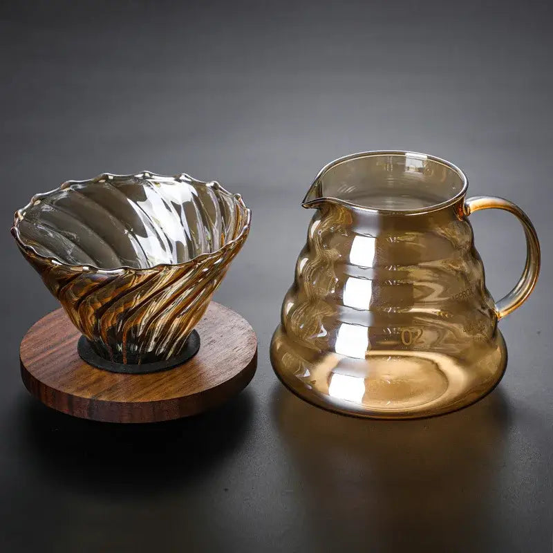 Amber Fluted Coffee Pot