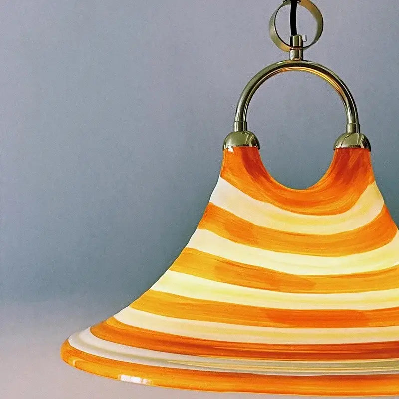 Amber Glass Trumpet Chandelier