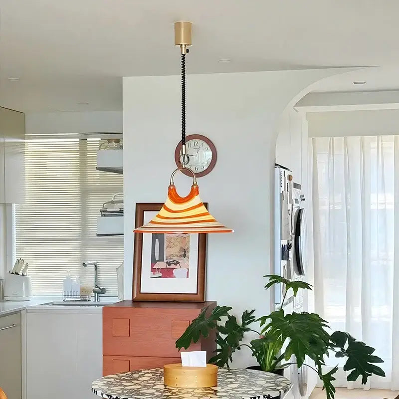 Amber Glass Trumpet Chandelier