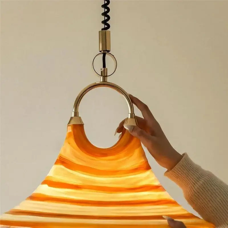 Amber Glass Trumpet Chandelier