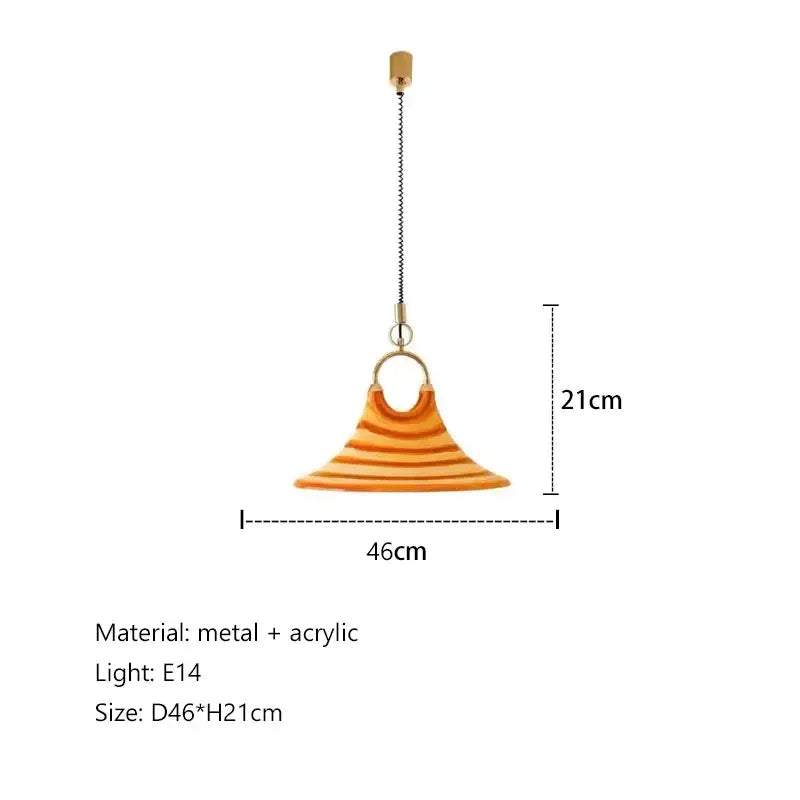 Amber Glass Trumpet Chandelier