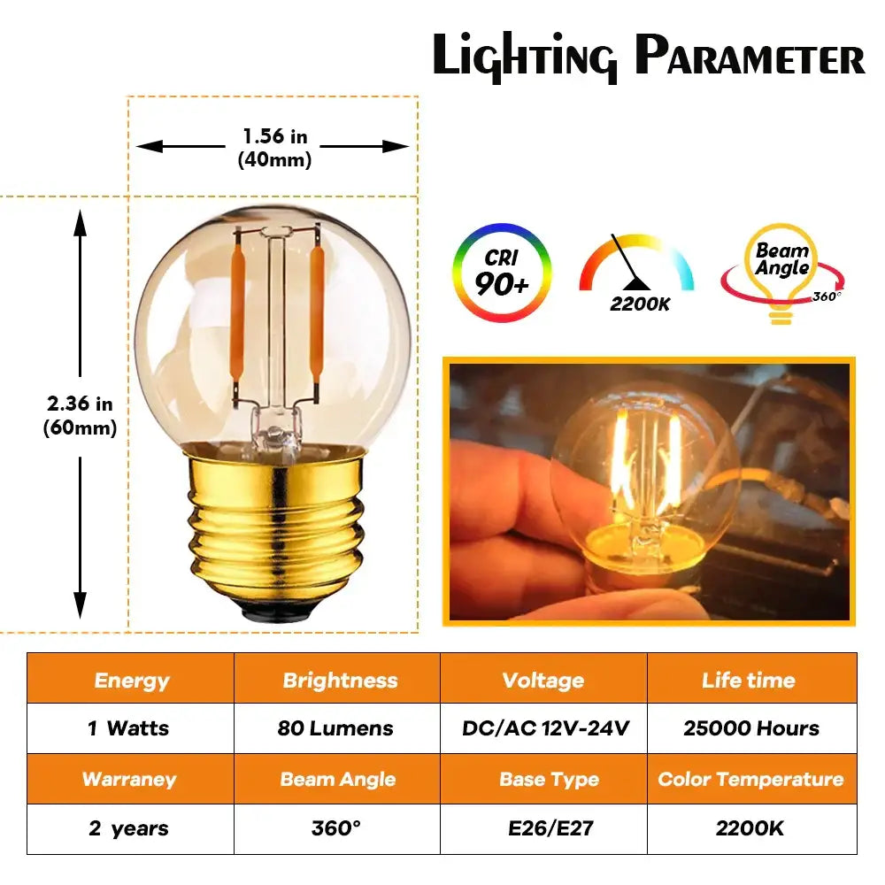 Amber Glass Vintage LED Bulb