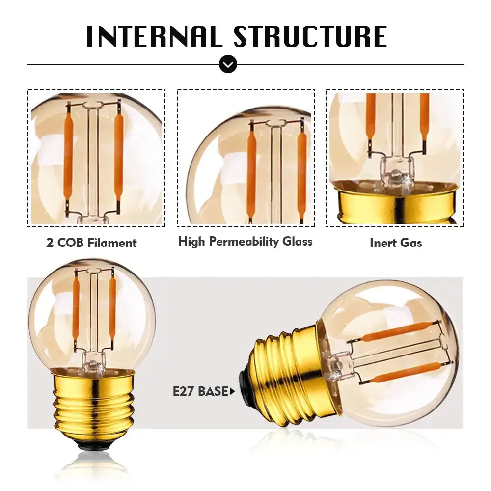 Amber Glass Vintage LED Bulb