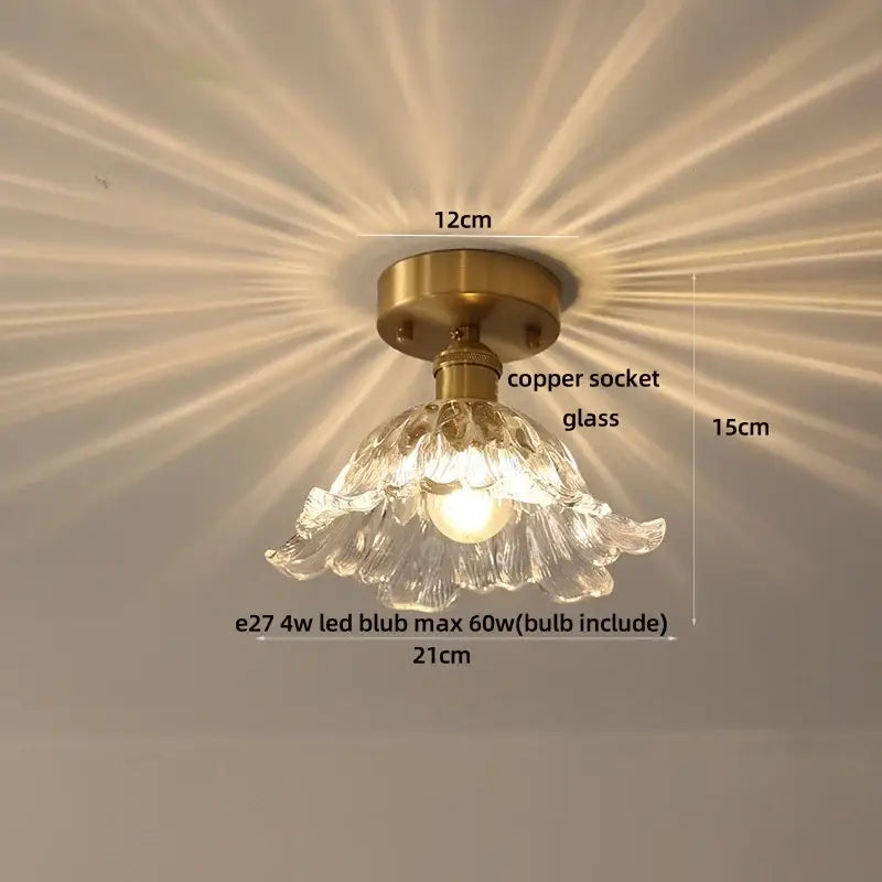 Amber Copper Ceiling Light