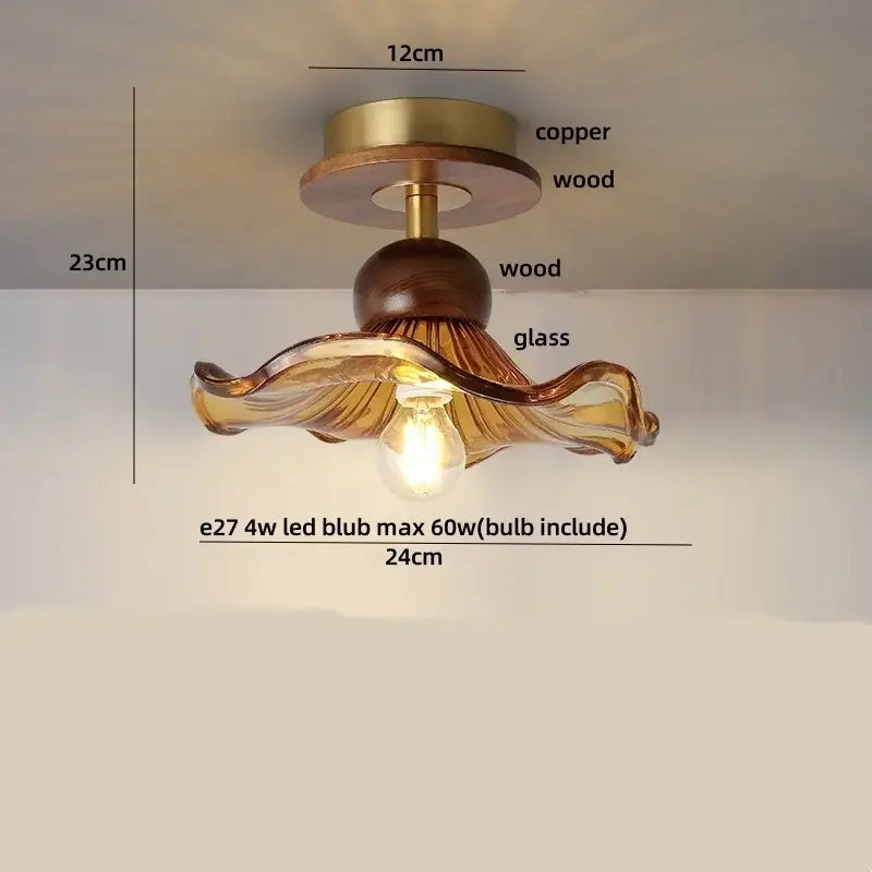 Amber Copper Ceiling Light