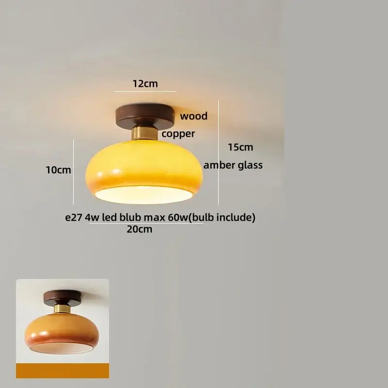 Amber Copper Ceiling Light