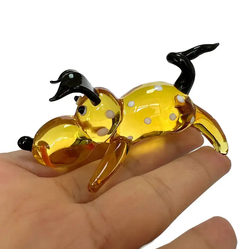 Gold Crystal Puppy Figurine