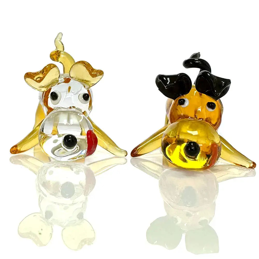 Gold Crystal Puppy Figurine