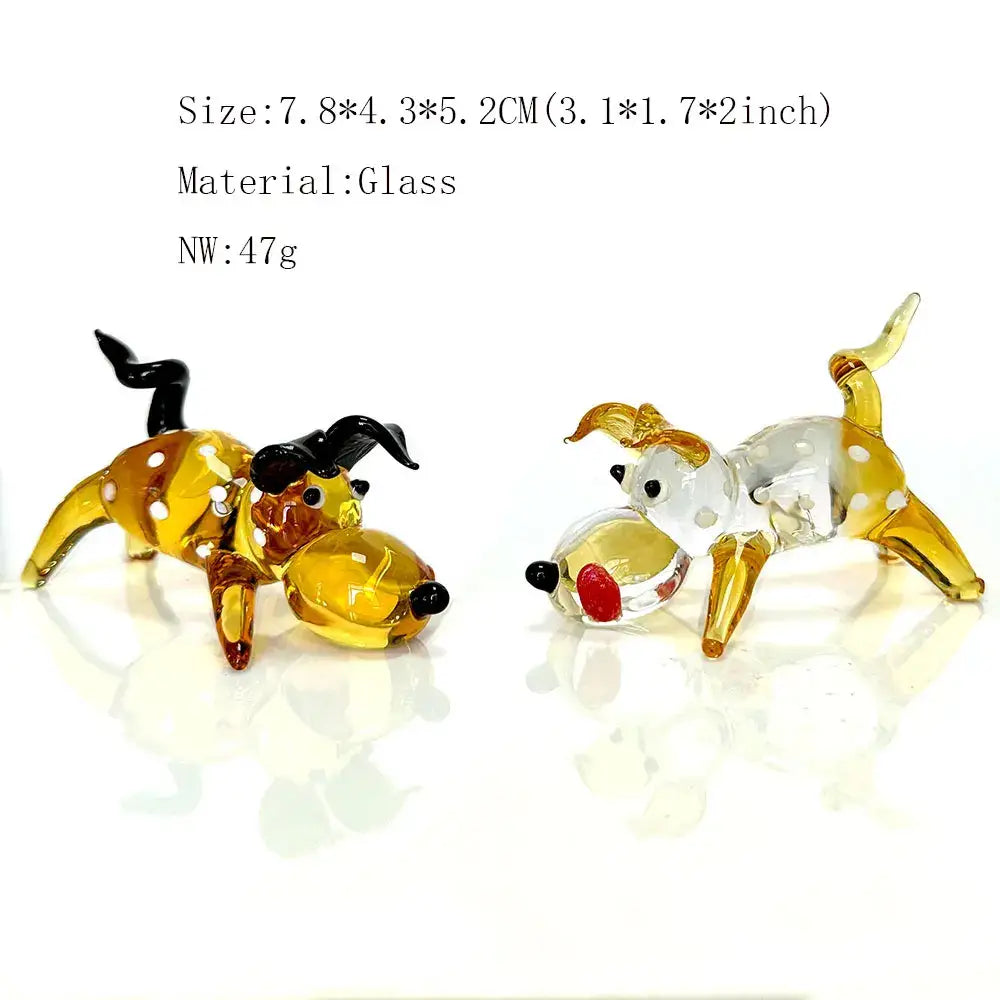 Gold Crystal Puppy Figurine