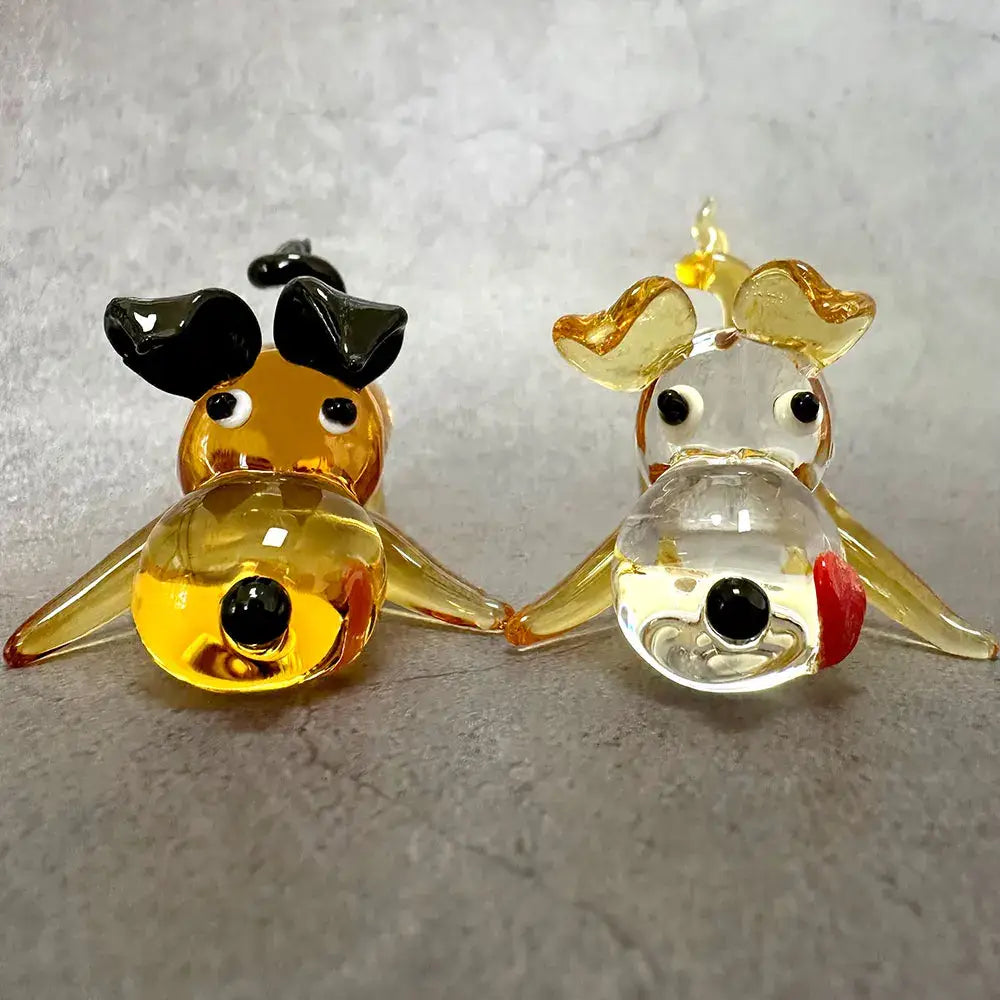 Gold Crystal Puppy Figurine