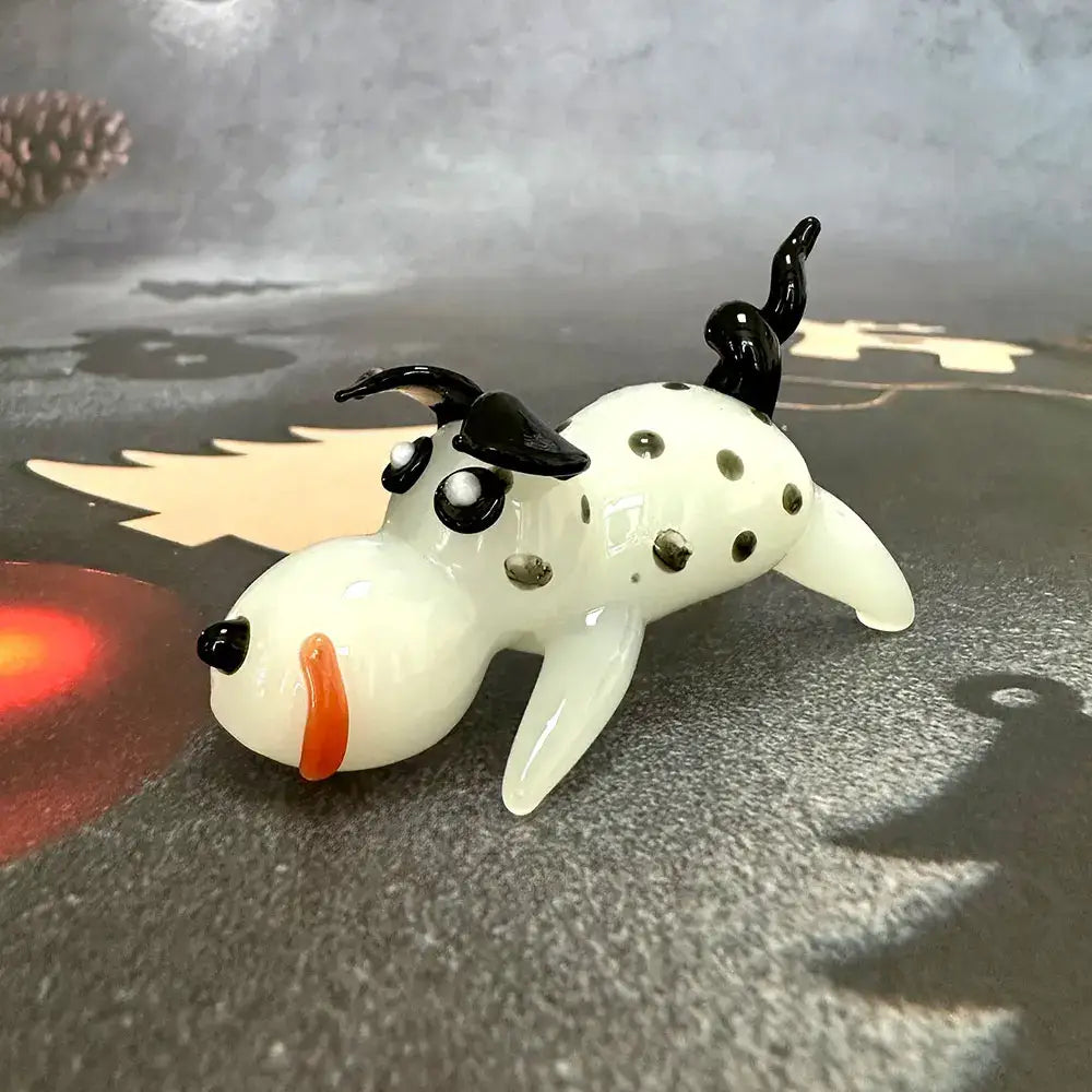 Gold Crystal Puppy Figurine