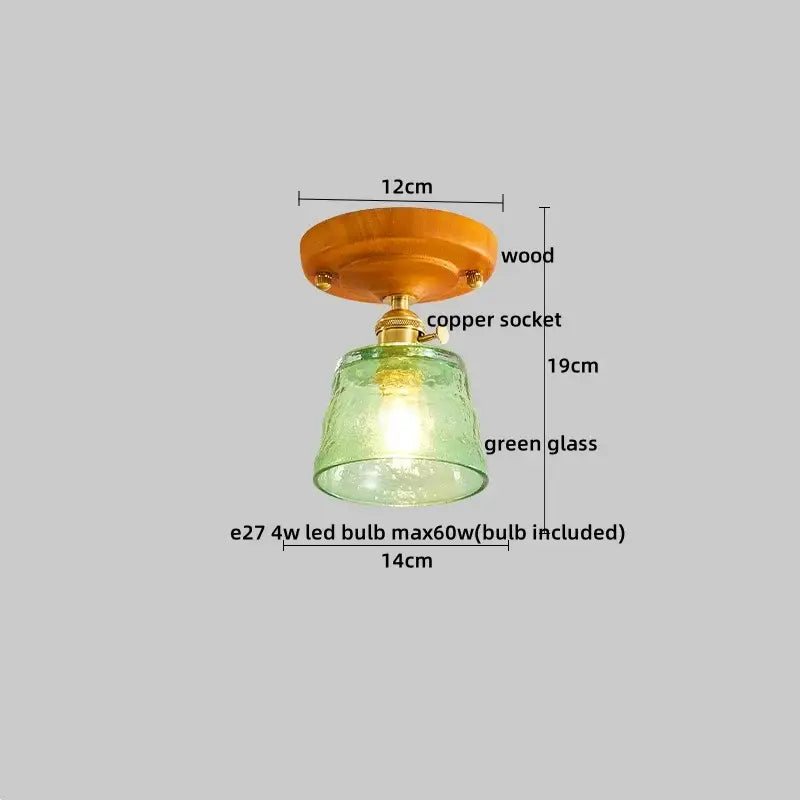 Amber Leaf Brass Ceiling Lamp