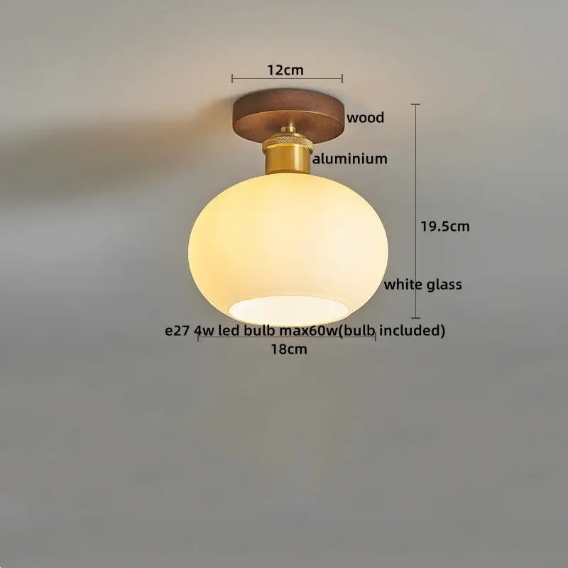 Amber Leaf Brass Ceiling Lamp