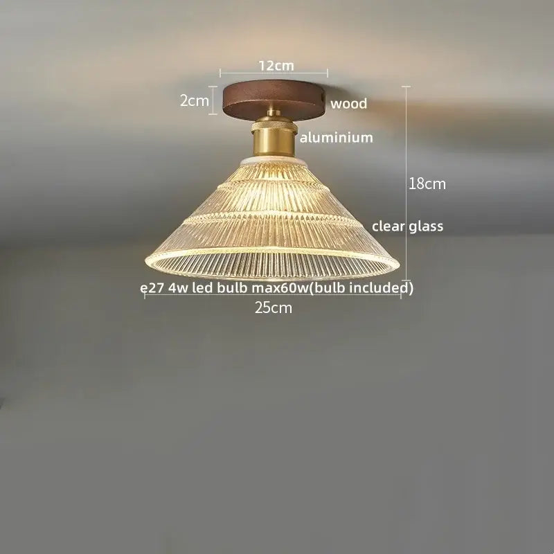 Amber Leaf Brass Ceiling Lamp