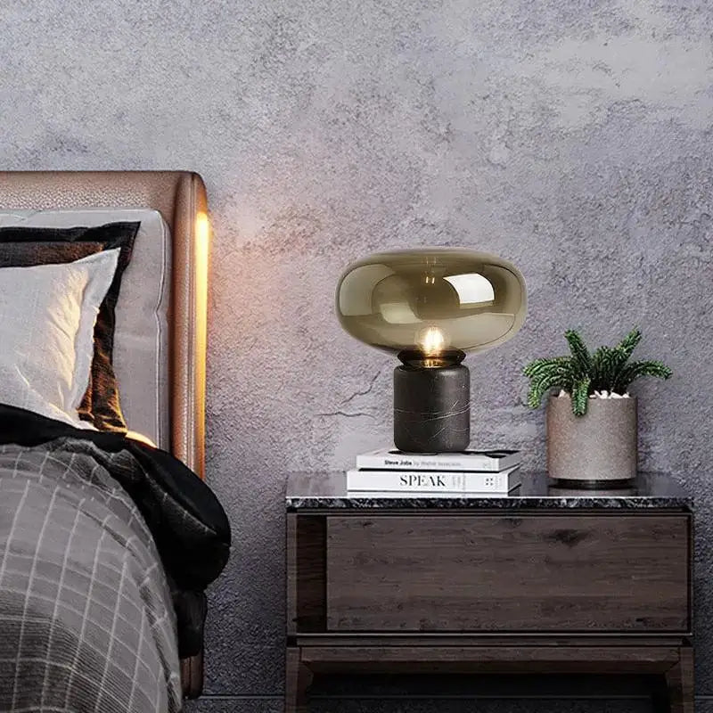 Amber Glass Table Lamp