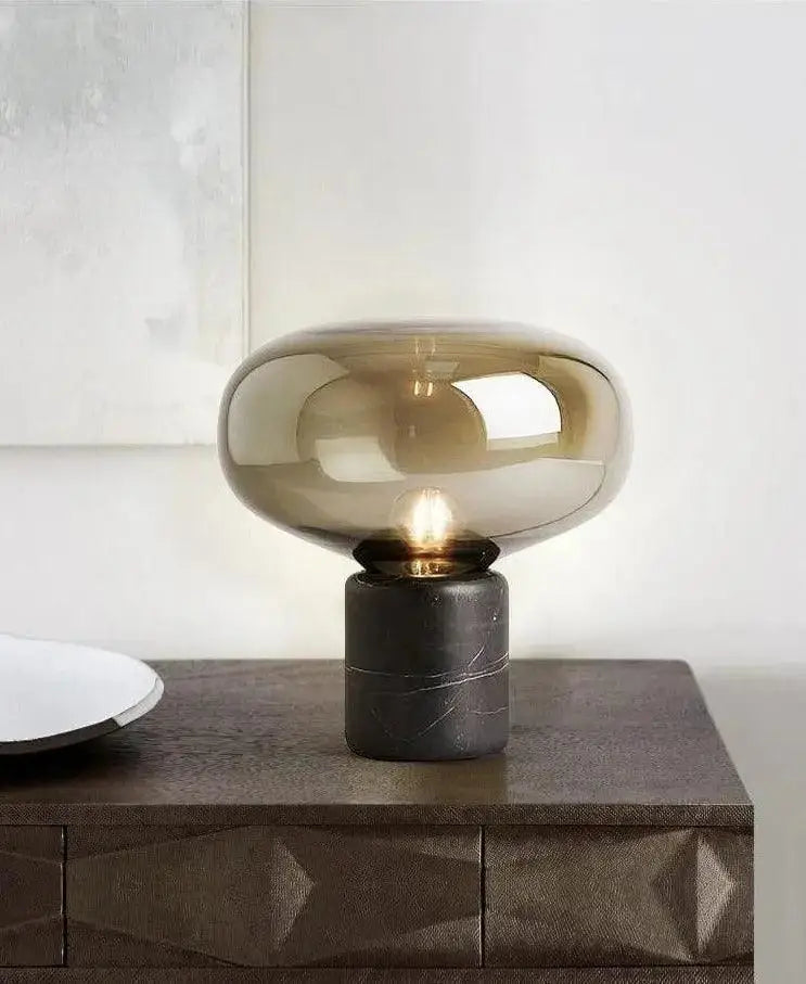 Amber Glass Table Lamp