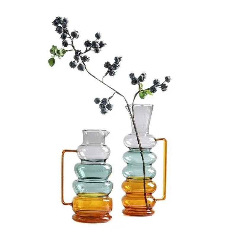 Teal Glass Bubble Vase
