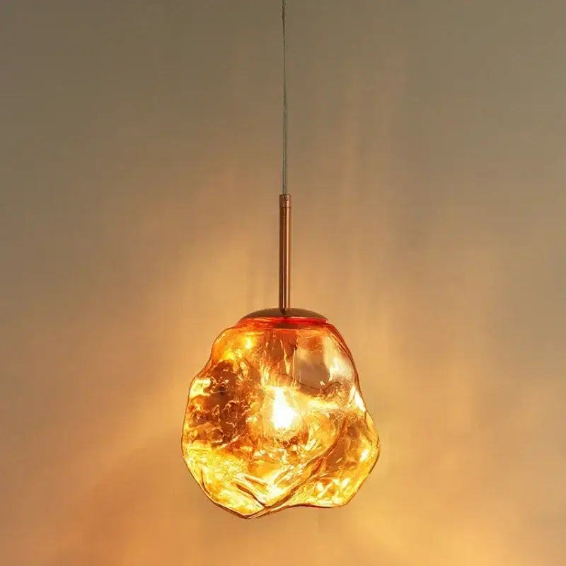 Amber Ice Glass Pendant