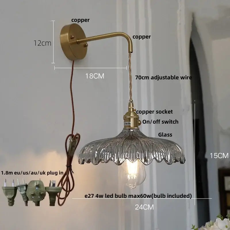 Amber Vintage LED Wall Light