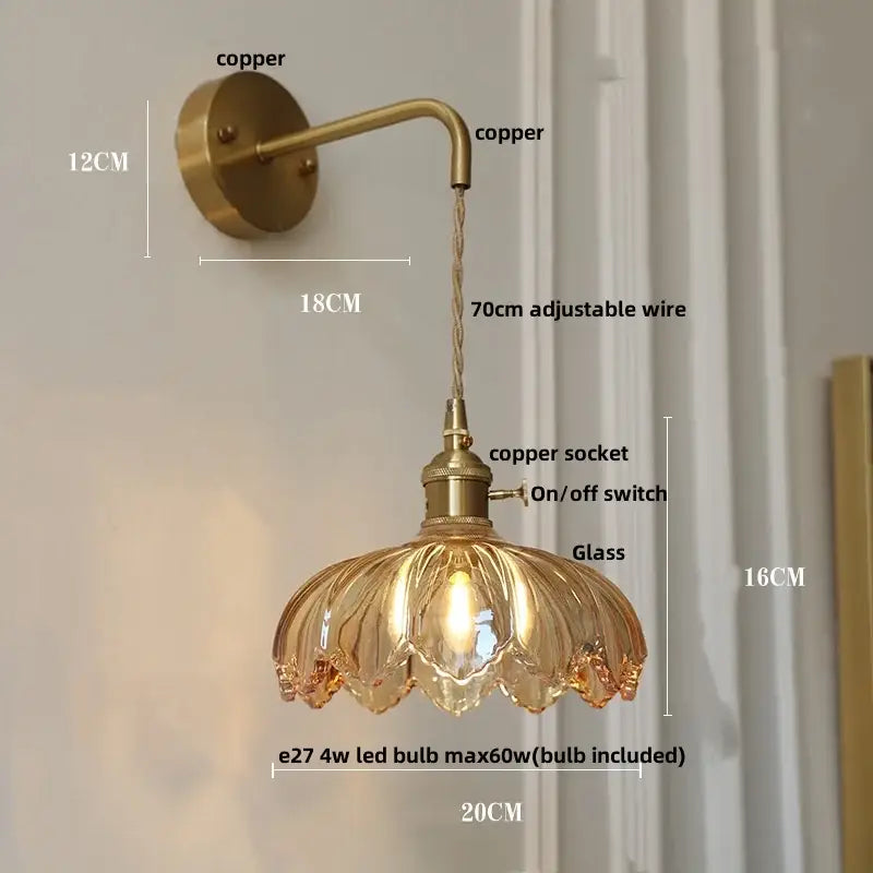 Amber Vintage LED Wall Light