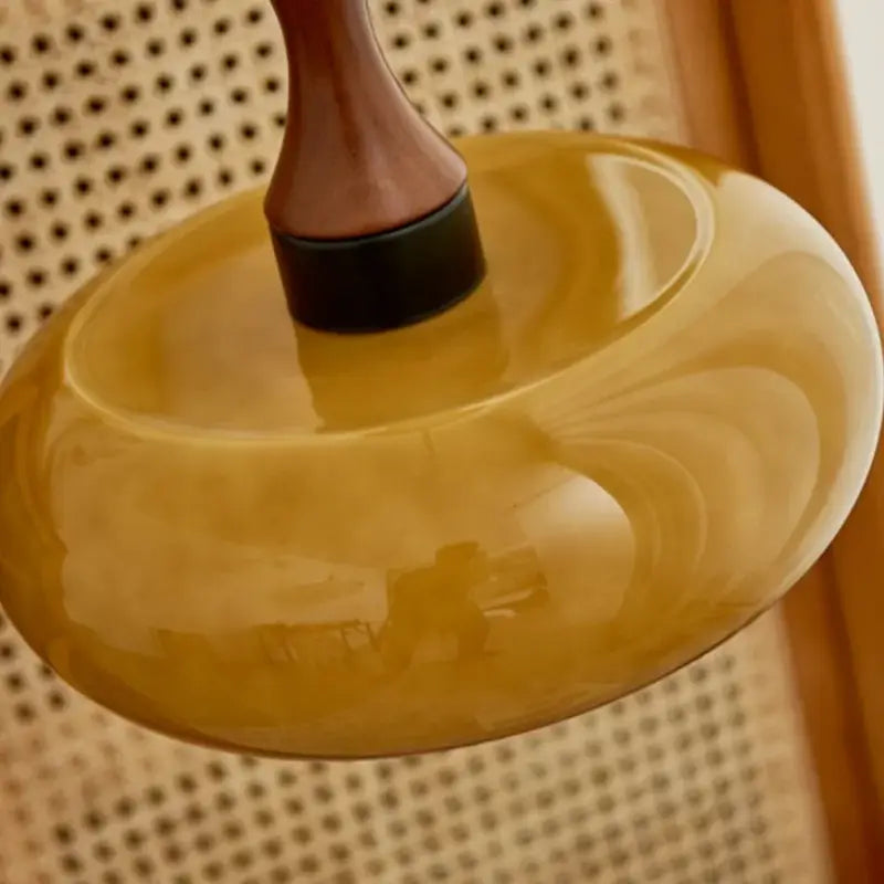 Amber Wood Glass Pendant