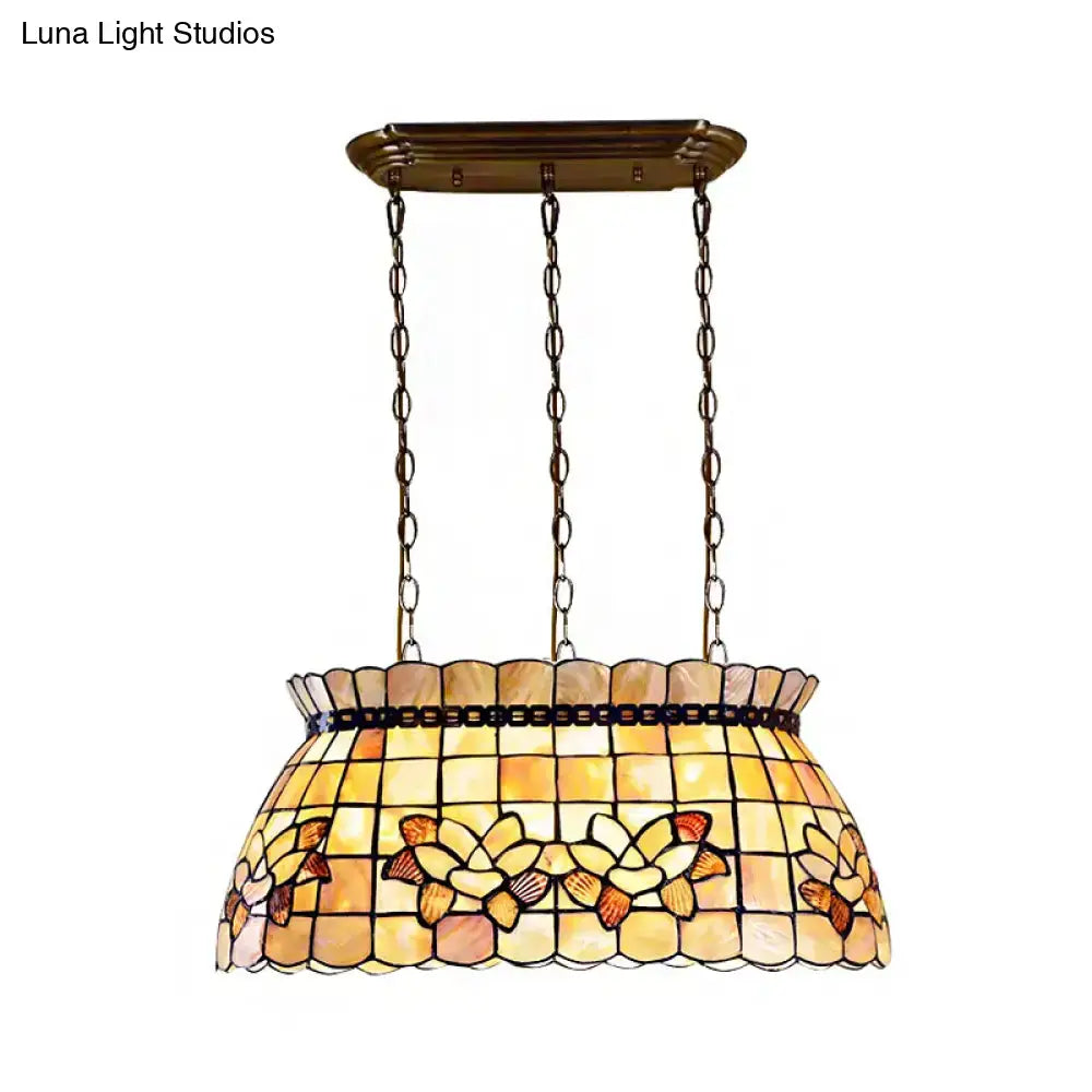 Amber Shell Chandelier Light