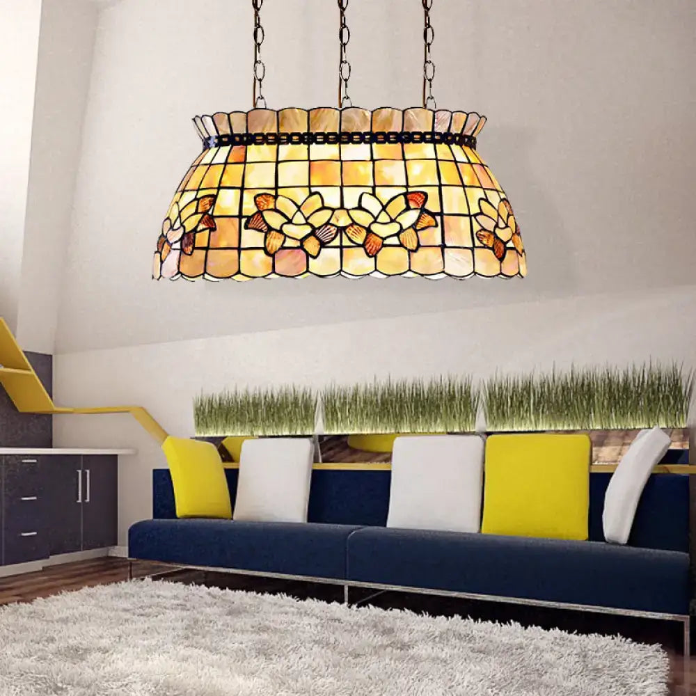 Amber Shell Chandelier Light