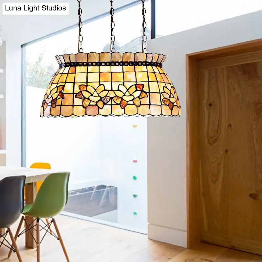 Amber Shell Chandelier Light