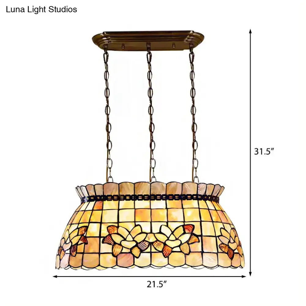 Amber Shell Chandelier Light
