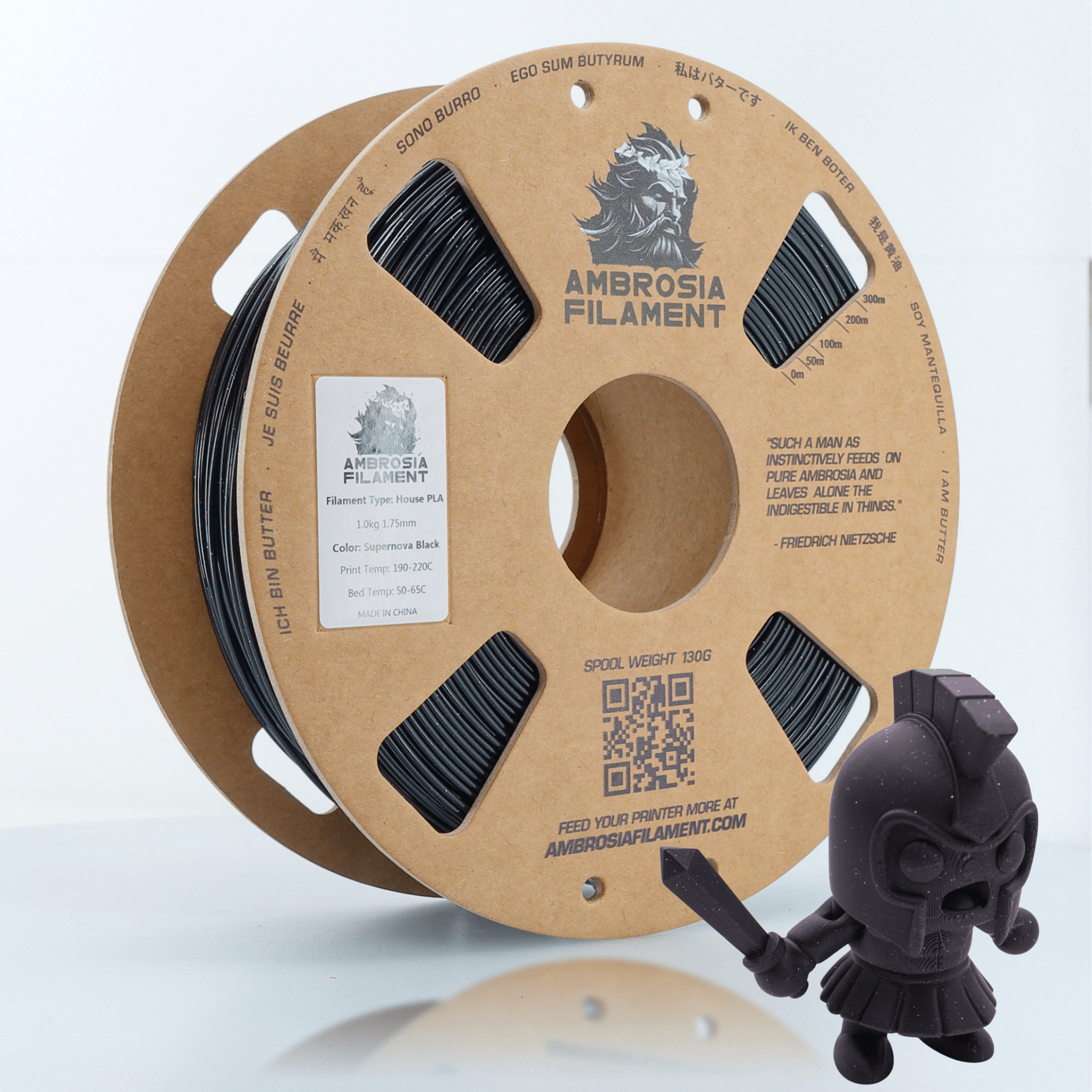 AMBROSIA ASA Galactic Filament of the Gods (Glitter / Sparkle) - 1KG Bambu AMS Friendly Cardboard Spools Premium 3D Printing Filament