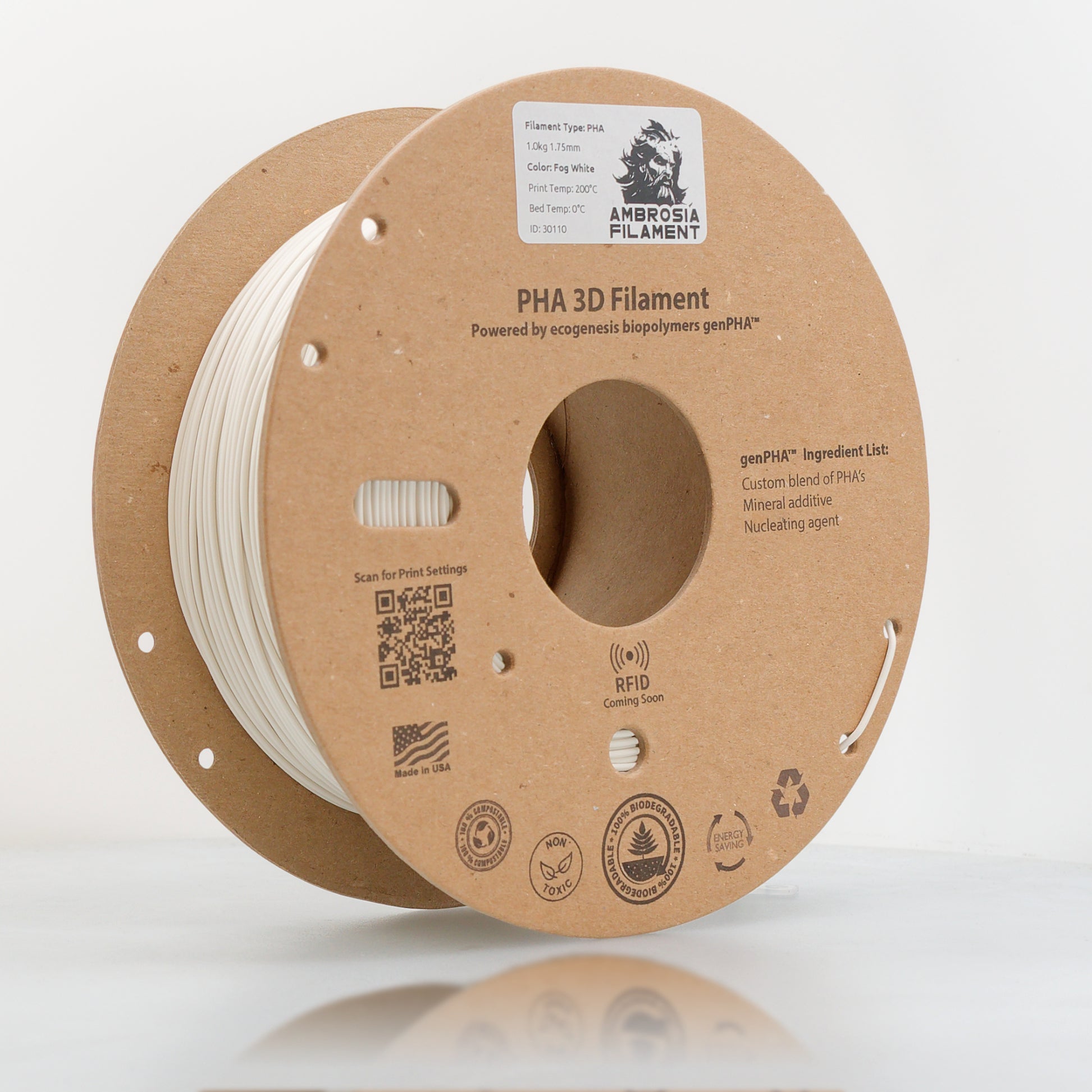 Ambrosia PHA Filament 1KG 1.75mm - Earth Friendly Filament for Everyone