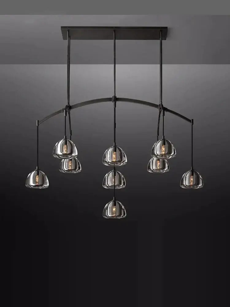 Copper Crystal Brass Chandelier