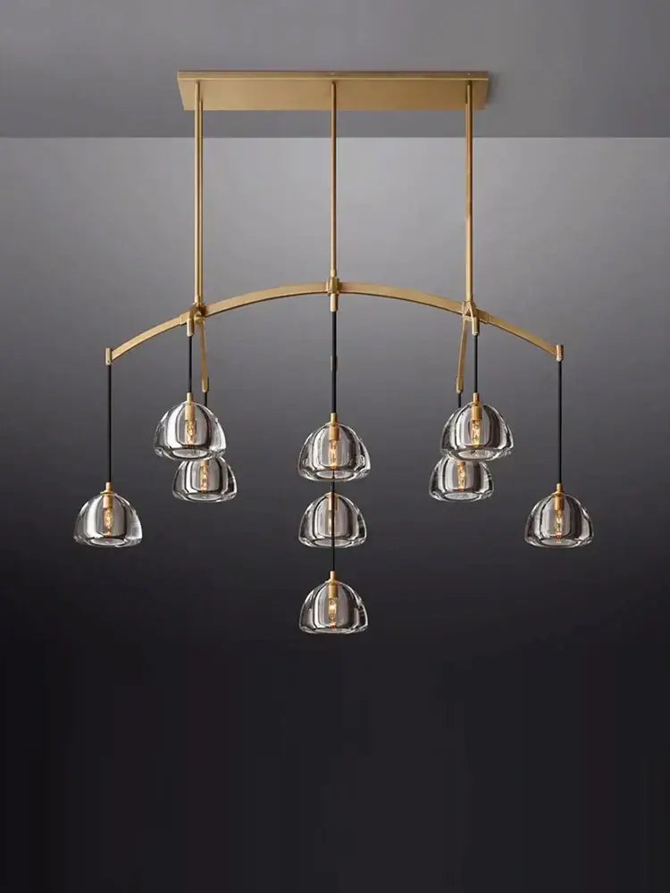 Copper Crystal Brass Chandelier