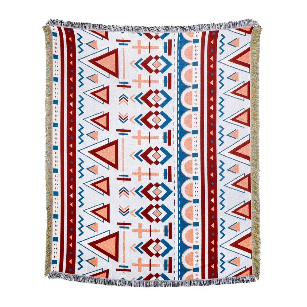 Plaid Tan Blue Throw