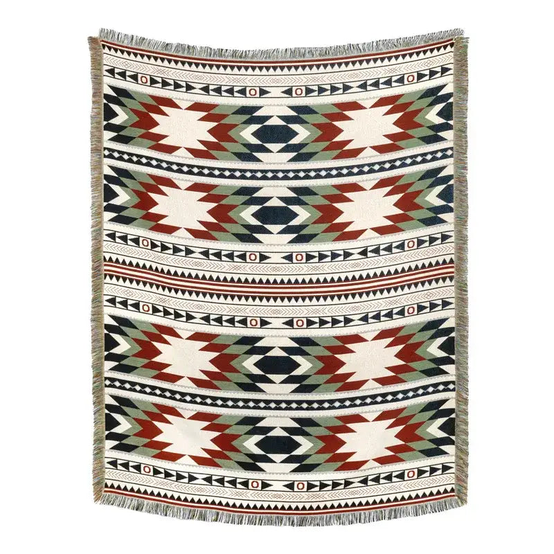 Plaid Tan Blue Throw