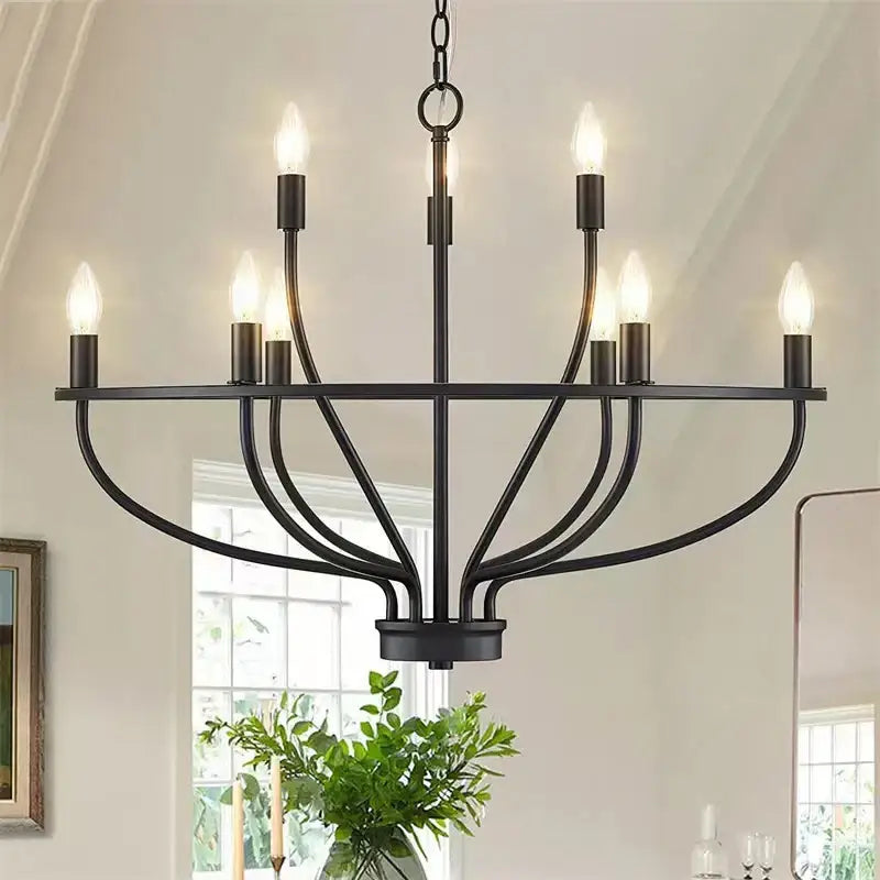 Retro Black Iron Chandelier