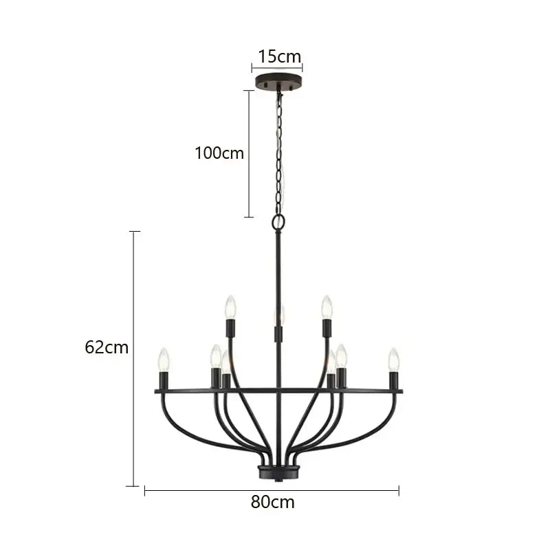 Retro Black Iron Chandelier