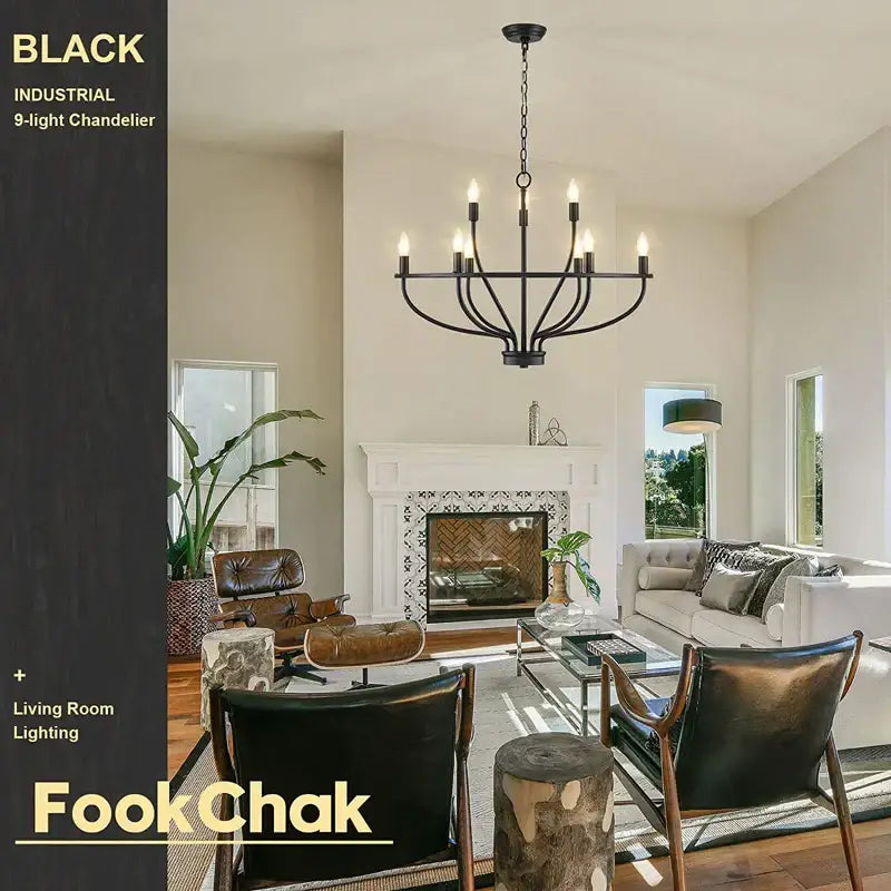 Retro Black Iron Chandelier