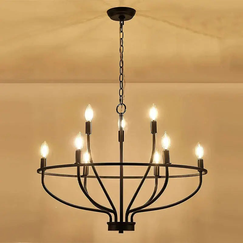 Retro Black Iron Chandelier