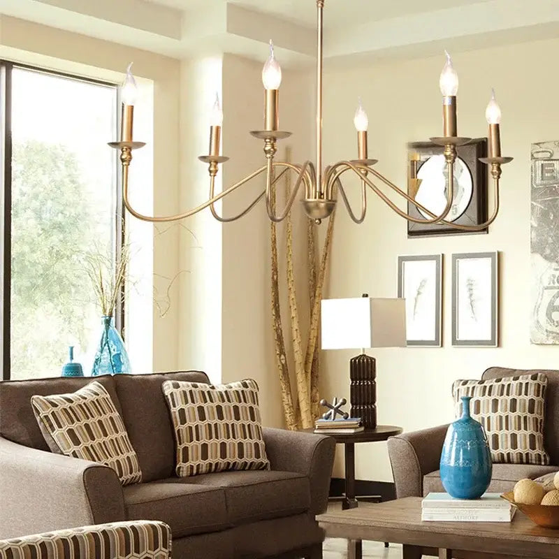 Black Iron Candle Chandelier