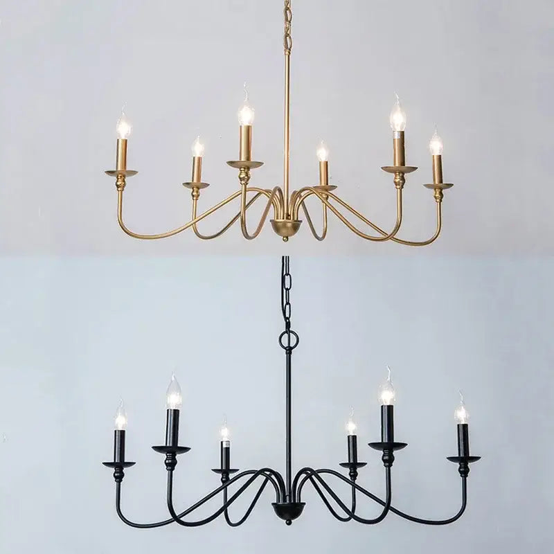Black Iron Candle Chandelier