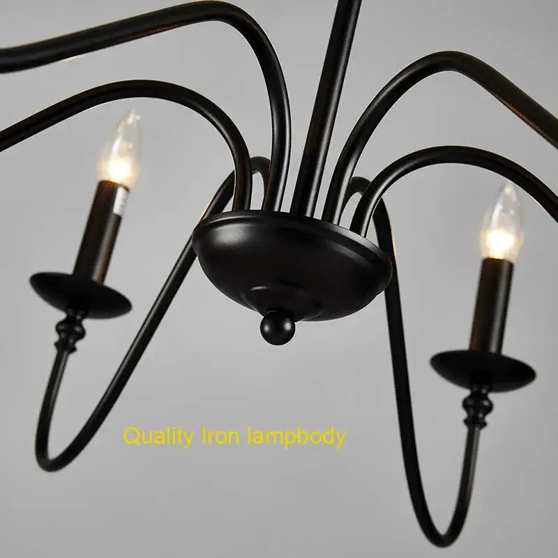 Black Iron Candle Chandelier