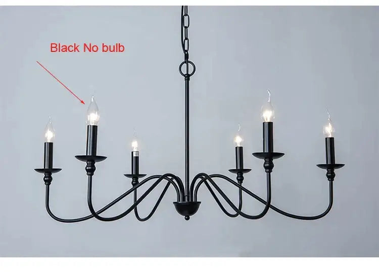 Black Iron Candle Chandelier