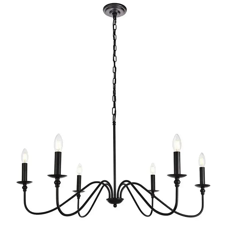 Black Iron Candle Chandelier