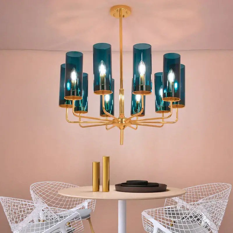 Gold Glass Pendant Chandelier