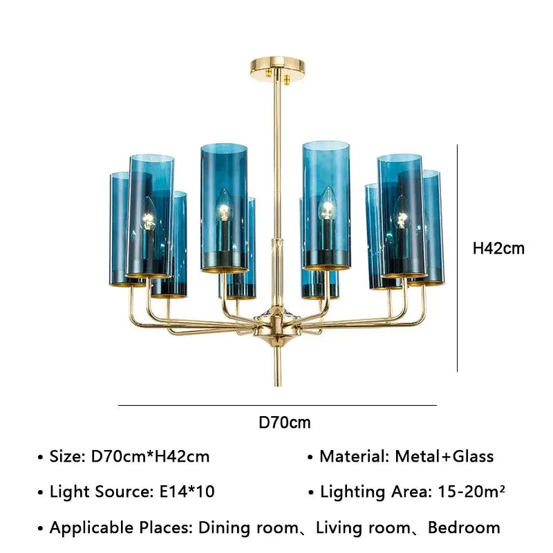 Gold Glass Pendant Chandelier